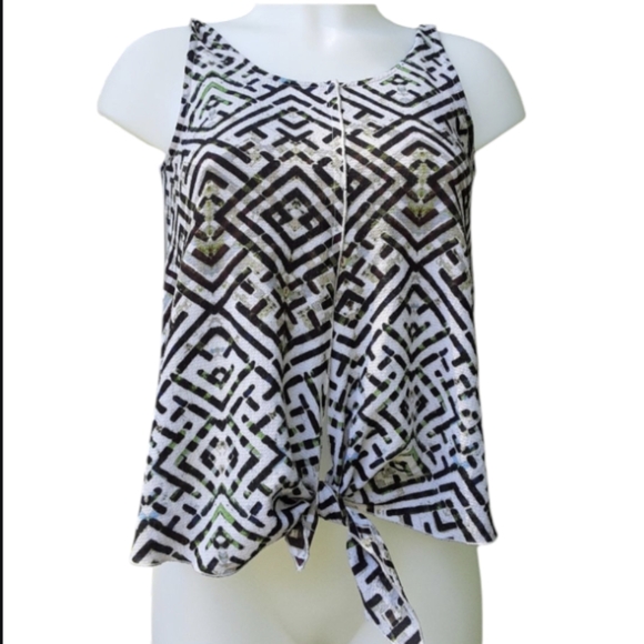 Size XS Rachel Roy summer abstract tye up tank top - Picture 1 of 16